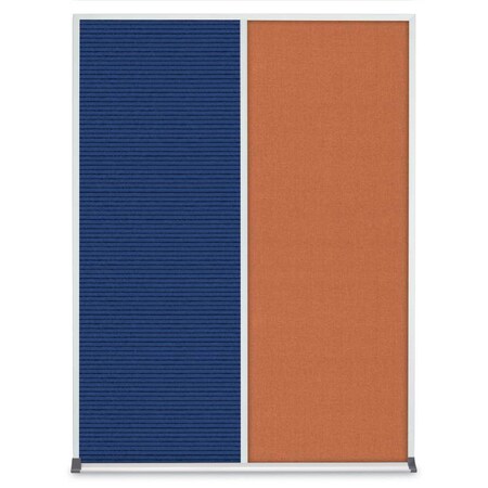 United Visual Products Double Door Radius Corkboard, 48"X36", W UV8003-WHITE-RUBBER